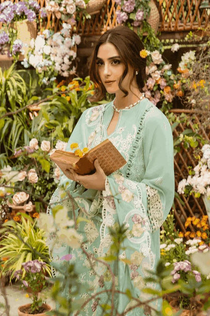 Pista Green Heavy Embroidered Lawn Suit