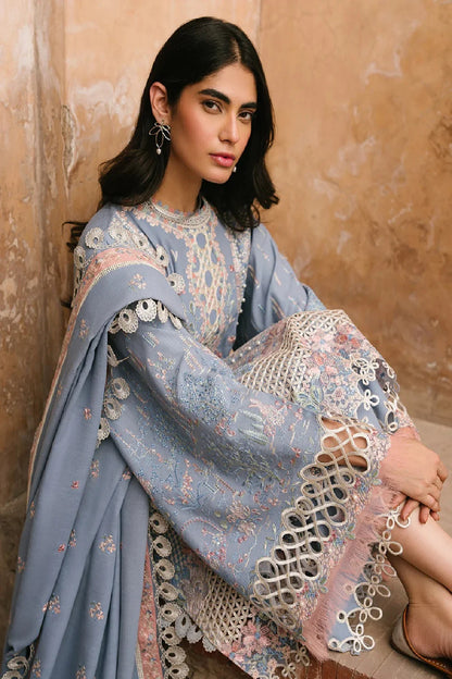 Heavy Embroidered Pastel Blue Lawn Suit