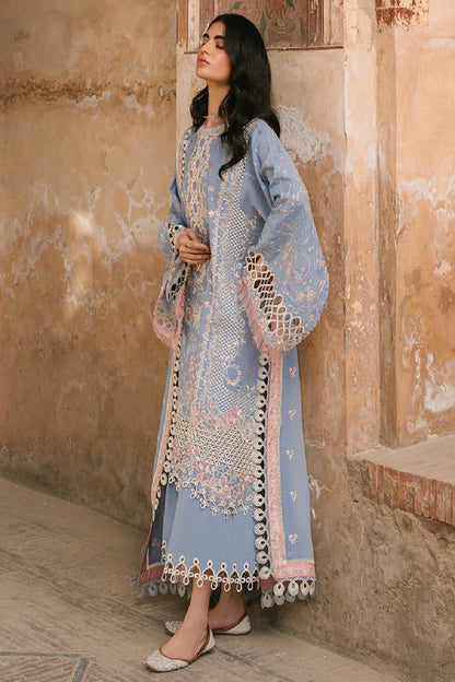 Heavy Embroidered Pastel Blue Lawn Suit