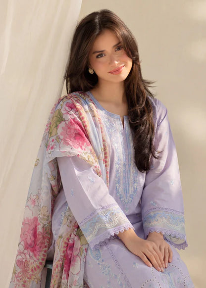 Lavendar Embroidered Lawn Kurta Set with Dupatta