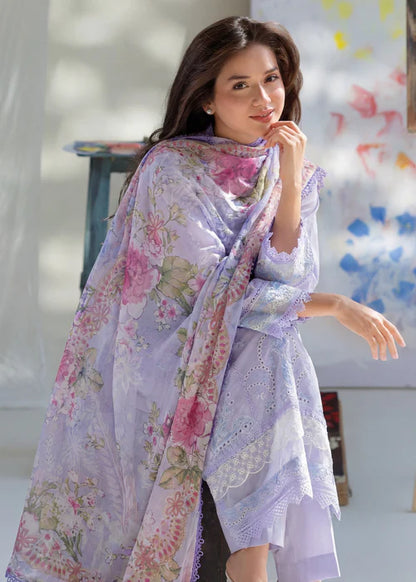 Lavendar Embroidered Lawn Kurta Set with Dupatta