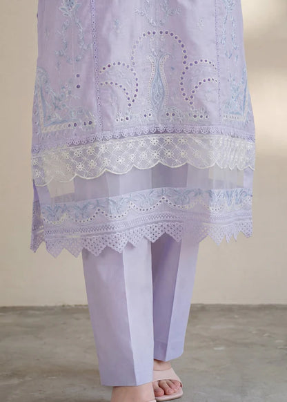 Lavendar Embroidered Lawn Kurta Set with Dupatta