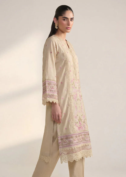 Beige Lawn Embroidered Suit