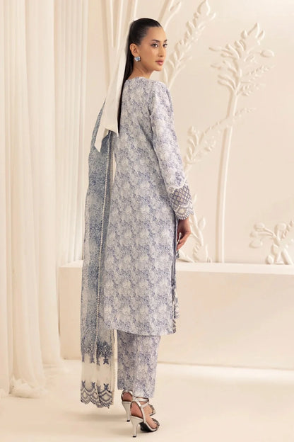 Floral Digital Printed Pure Lawn Suit with Embroidered Lace Details