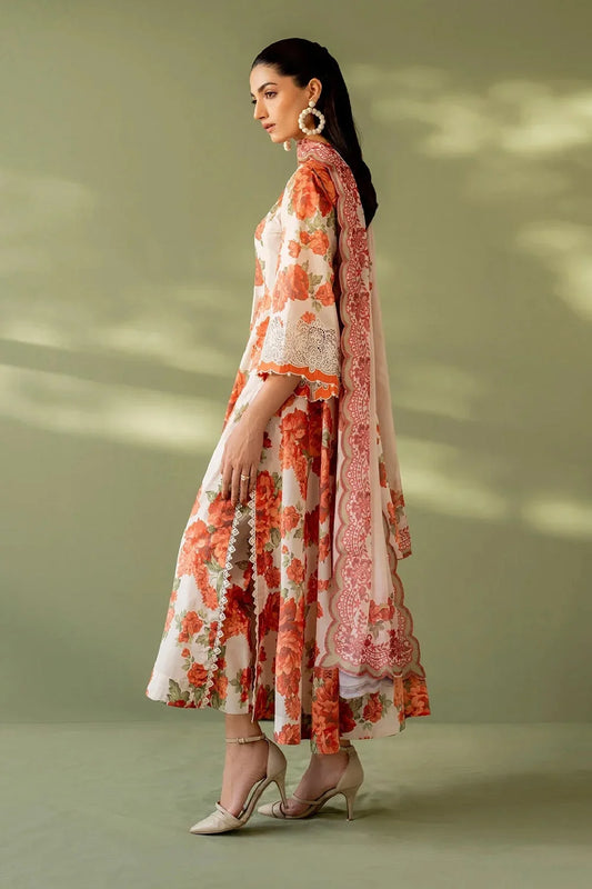 Pure Lawn Digital Printed Suit with Chiffon Dupatta