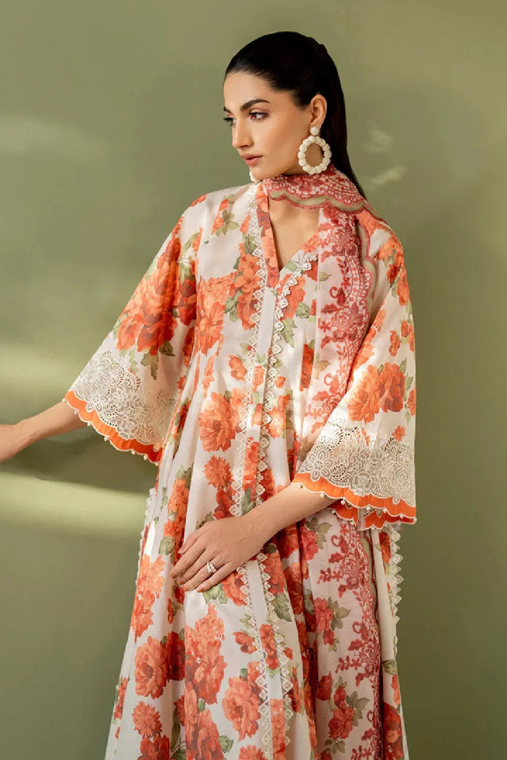 Pure Lawn Digital Printed Suit with Chiffon Dupatta