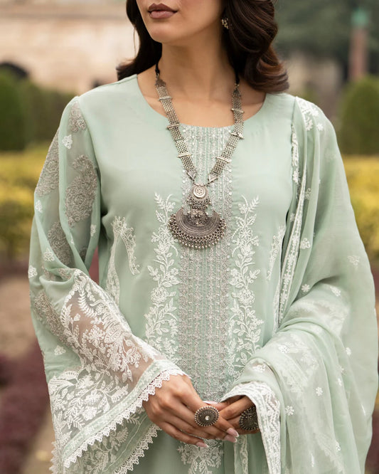 Sage Green Embroidered Georgette Suit