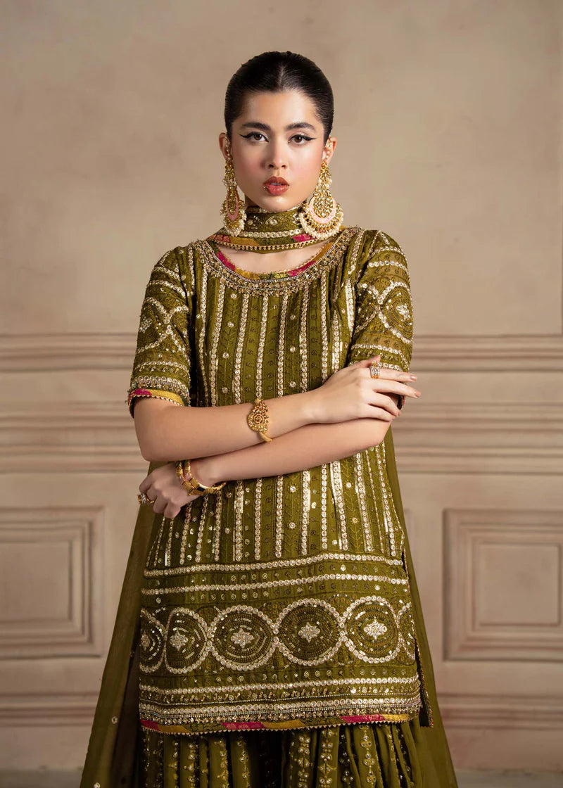 Mehndi Green Handmade Gharara