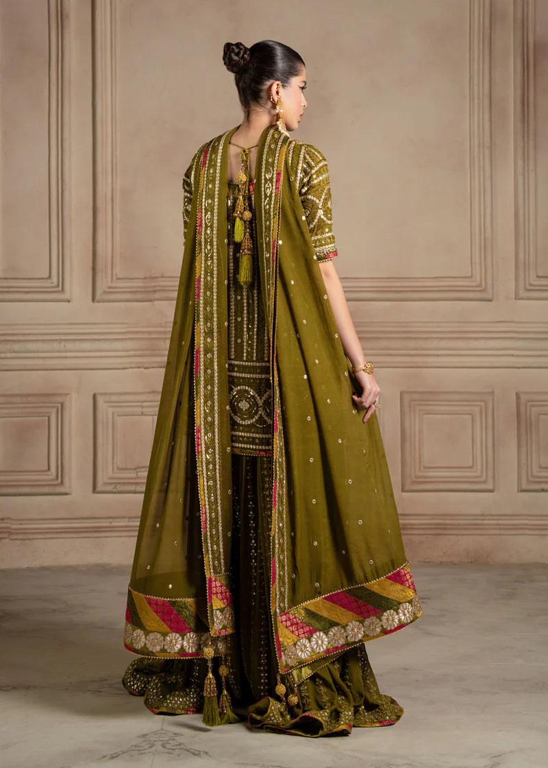 Shop Mehendi Green Pakistani Handmade Bridal Gharara Online in UAE SALWAR MAHAL Shop Mehendi Green Pakistani Handmade Bridal Gharara Online in UAE SALWAR MAHAL