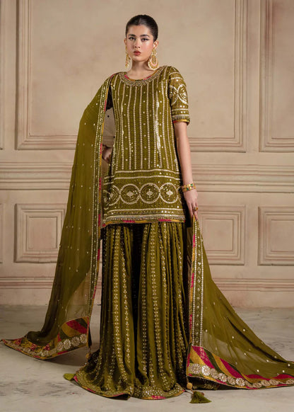 Mehndi Green Handmade Gharara