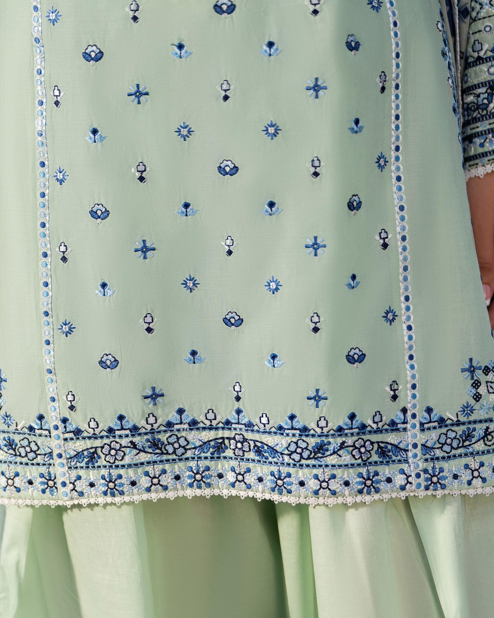 Green cotton Ready to Wear farshi Salwar Suit Online in Dubai DXB UAE Abudhabi Meena Bazaar