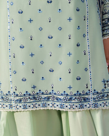 Green cotton Ready to Wear farshi Salwar Suit Online in Dubai DXB UAE Abudhabi Meena Bazaar