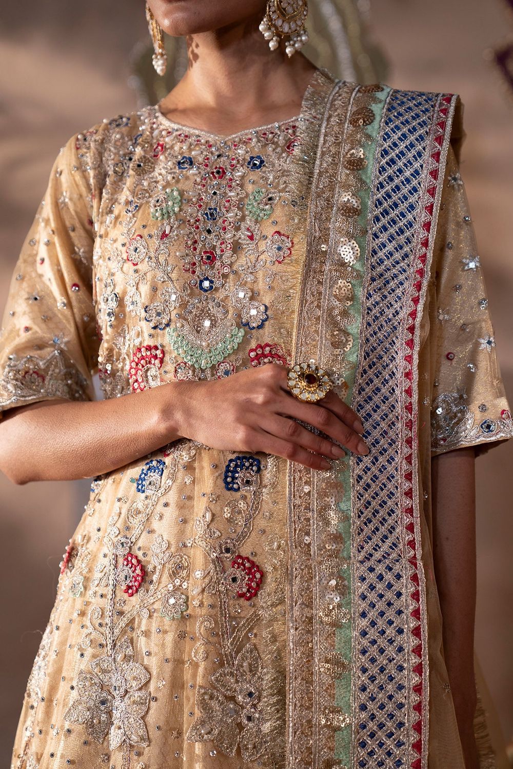 Multi Net Festive Maxi Suit