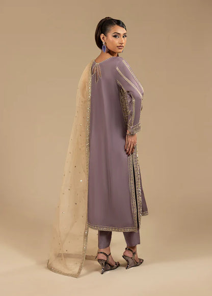 Lilac Hand Embellished Korean Raw Silk Suit