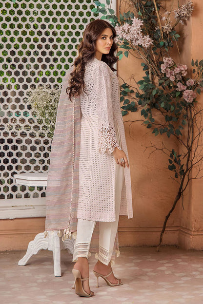 Hand Embroidered Cotton Chikankari Suit