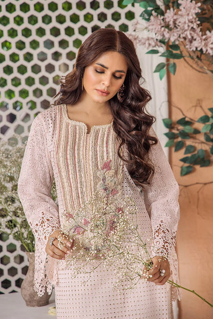 Hand Embroidered Cotton Chikankari Suit