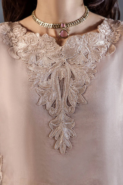 Hand Embroidered Pastel Pink Crushed Sharara