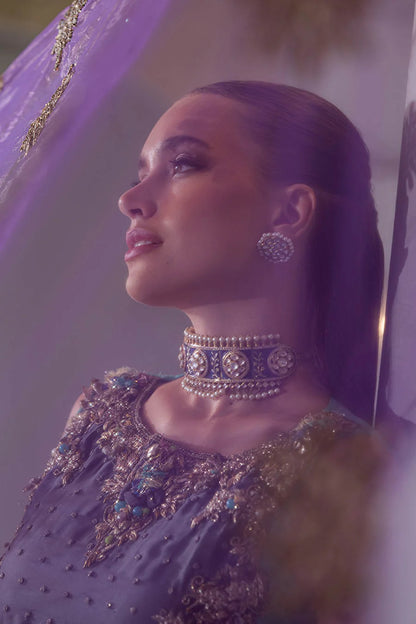 Hand Embroidered Turquoise Pure Organza Suit