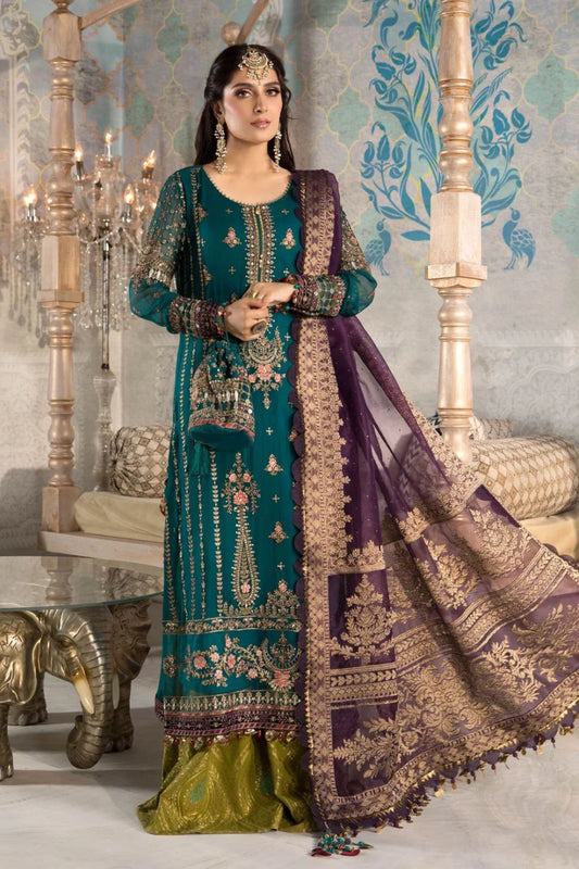 Sea Green Handmade Chiffon Suit