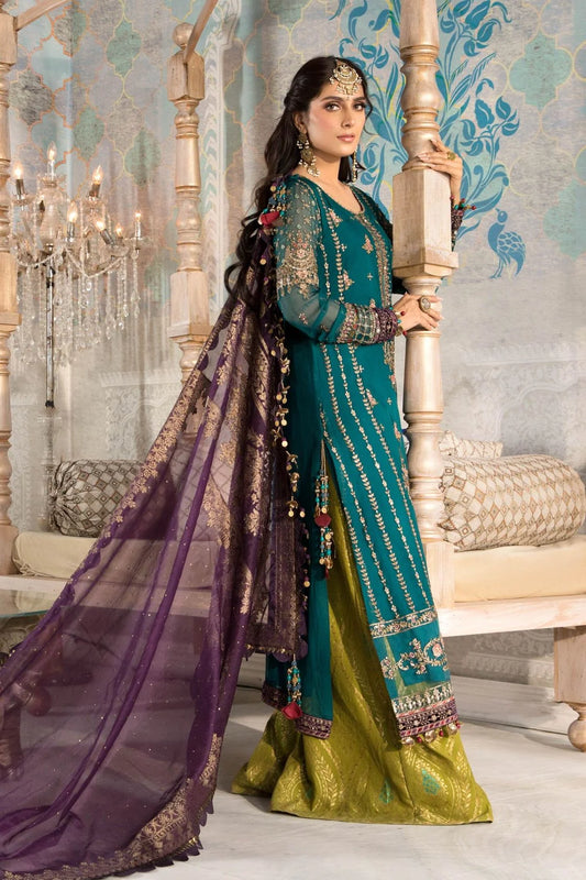 Sea Green Handmade Chiffon Suit