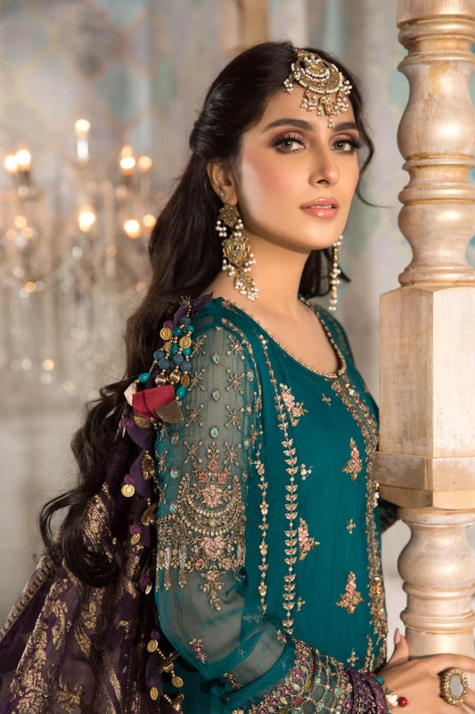 Sea Green Handmade Chiffon Suit