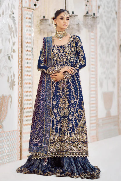 Navy Blue Handmade Bridal Gharara