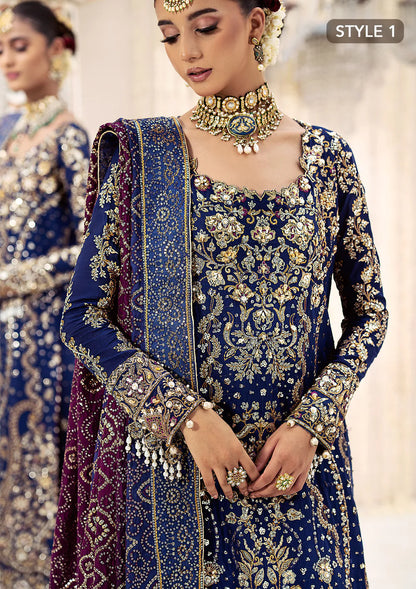Navy Blue Handmade Bridal Gharara