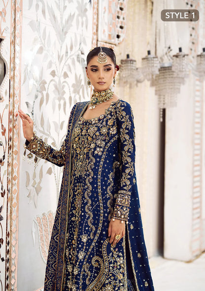 Navy Blue Handmade Bridal Gharara
