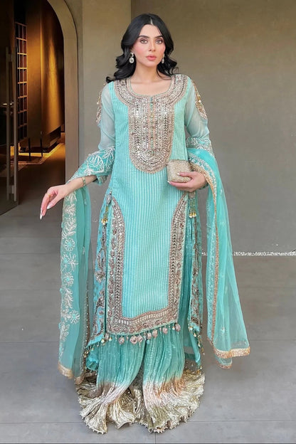 Cyan Handmade Bridal Sharara