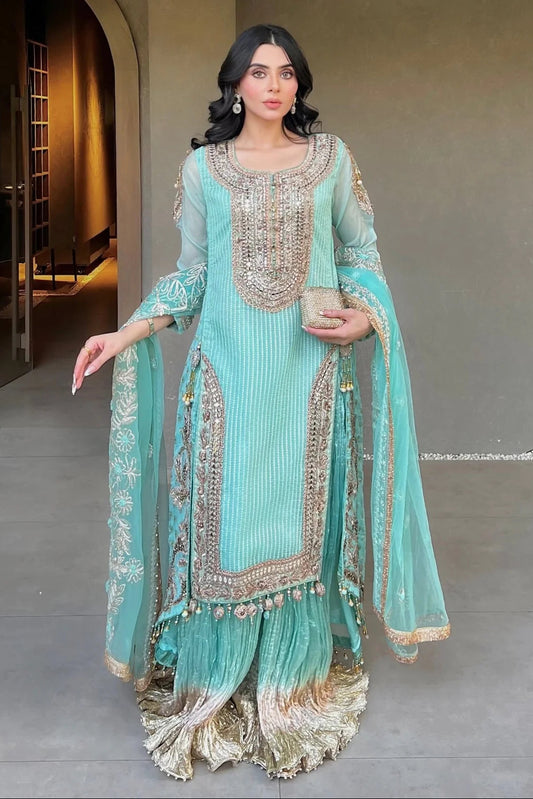 Cyan Handmade Bridal Sharara