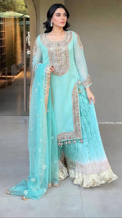 Cyan Handmade Bridal Sharara