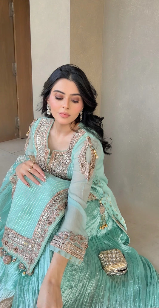 Cyan Handmade Bridal Sharara