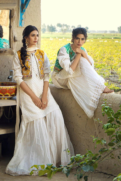 Handmade Jacket Style Suit with Gharara