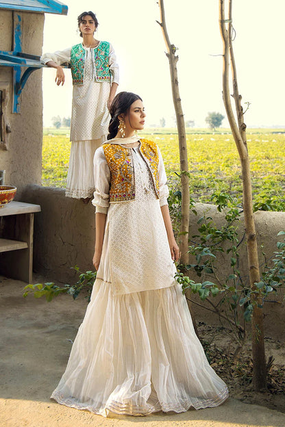 Handmade Jacket Style Suit with Gharara