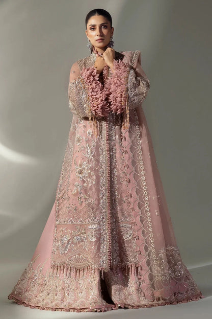 Tea Pink Handmade Suit with 3D Work