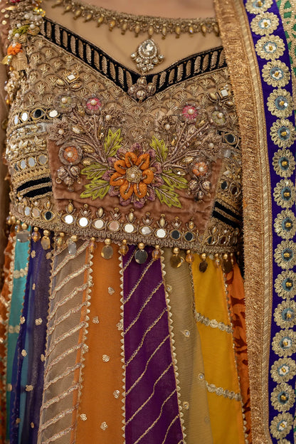 Handmade Multicolor Pure Maysuri Anarkali Maxi