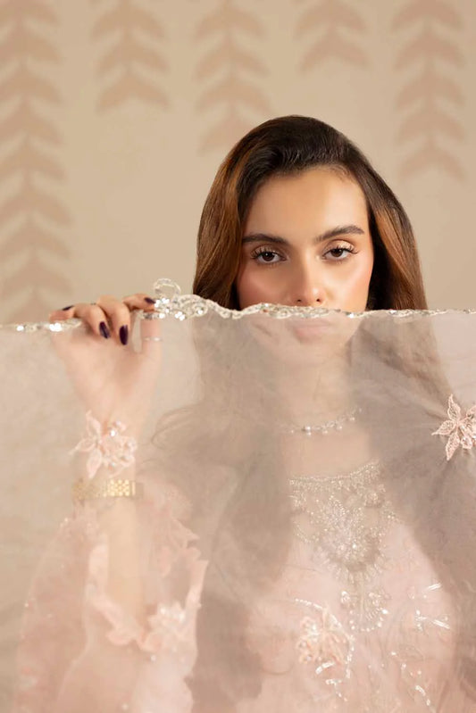 Rose Pink Embellished Raw Silk Suit