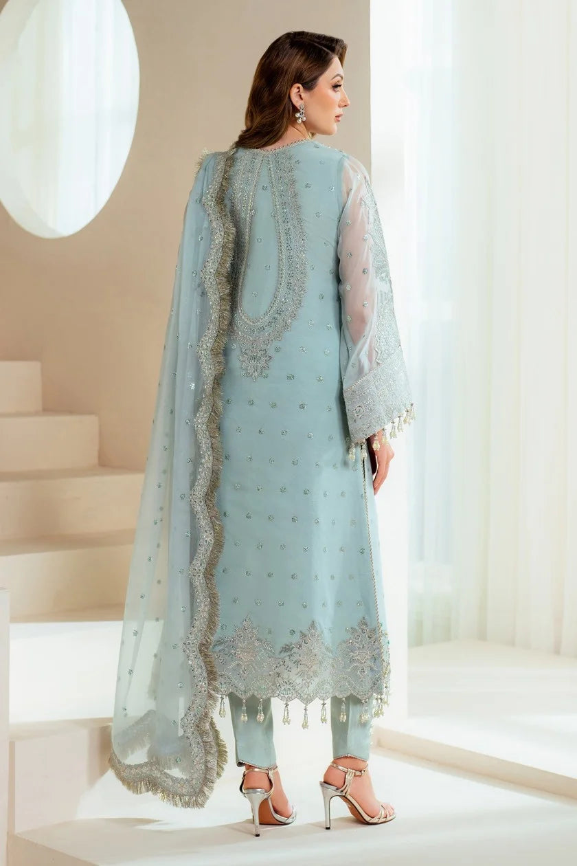 Sky Blue Handmade Organza Suit