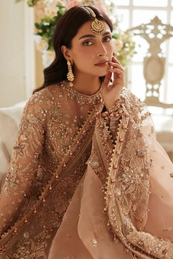 Peach Handmade Bridal Lehenga Choli / Anarkali Maxi