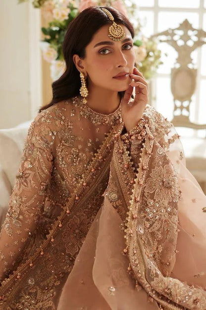 Peach Handmade Bridal Lehenga Choli / Anarkali Maxi