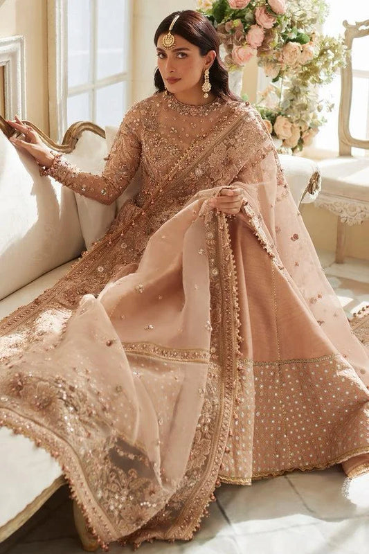 Peach Handmade Bridal Lehenga Choli / Anarkali Maxi