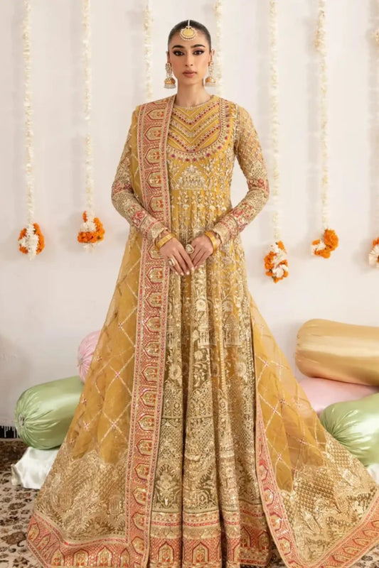 Yellow Handmade Bridal Lehenga Choli / Anarkali