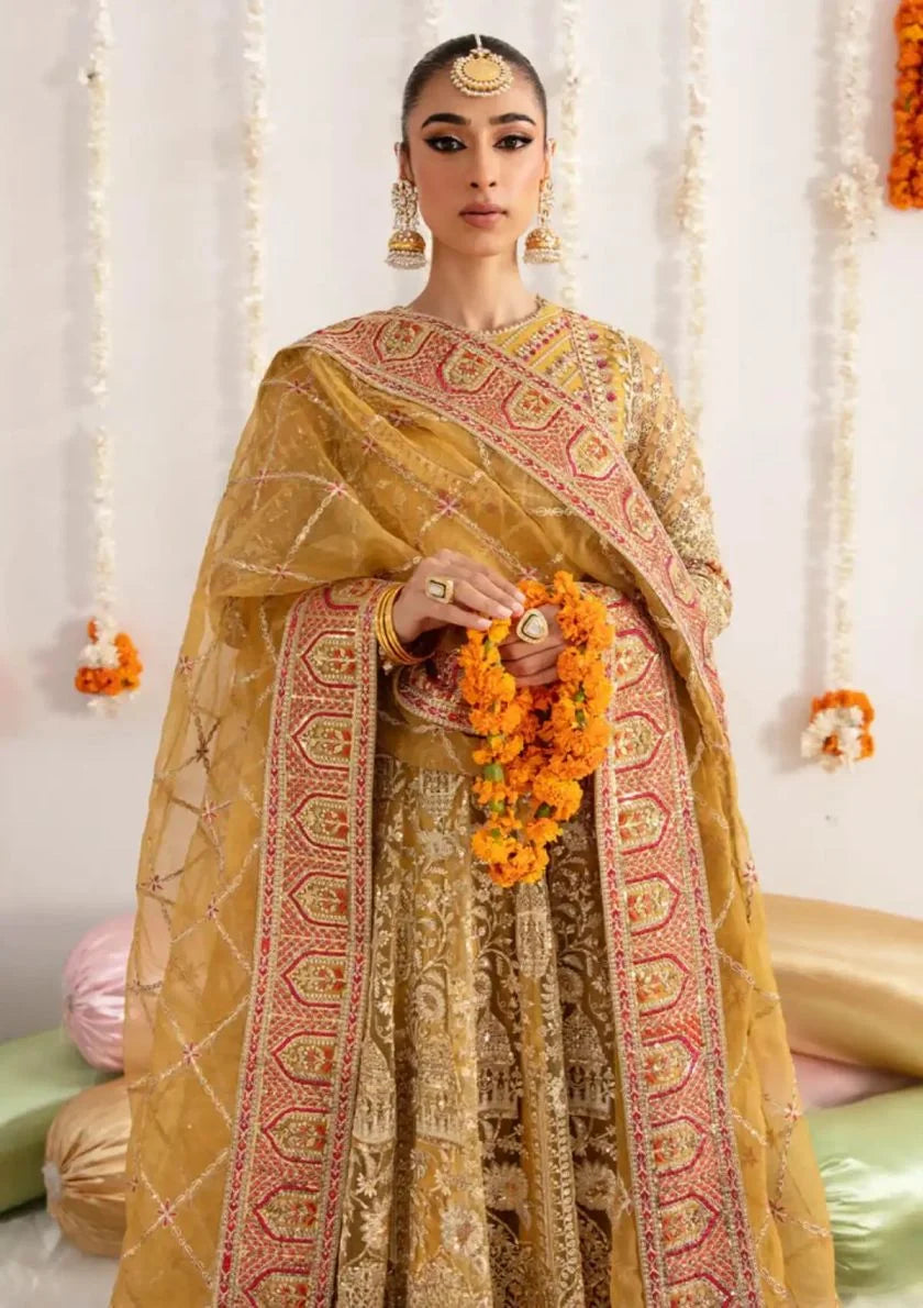 Yellow Handmade Bridal Lehenga Choli / Anarkali