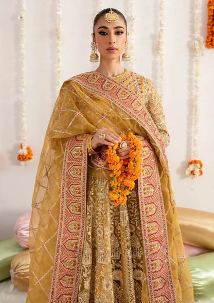 Yellow Handmade Bridal Lehenga Choli / Anarkali