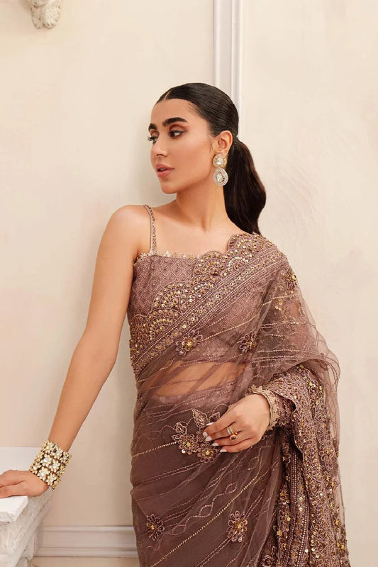 Heavy Handmade Bridal Saree with 3D Work