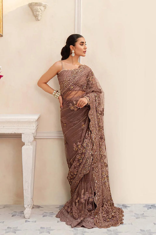 Heavy Handmade Bridal Saree with 3D Work