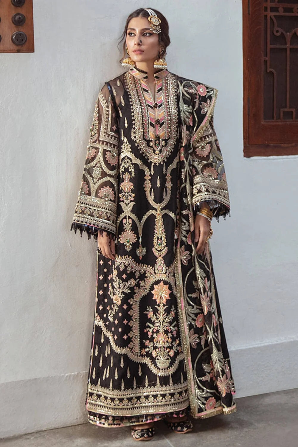 Black Heavy Embroidered Wedding & Partywear Suit