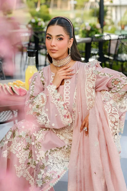 Pastel Pink Heavy Embroidered Luxury Lawn Suit