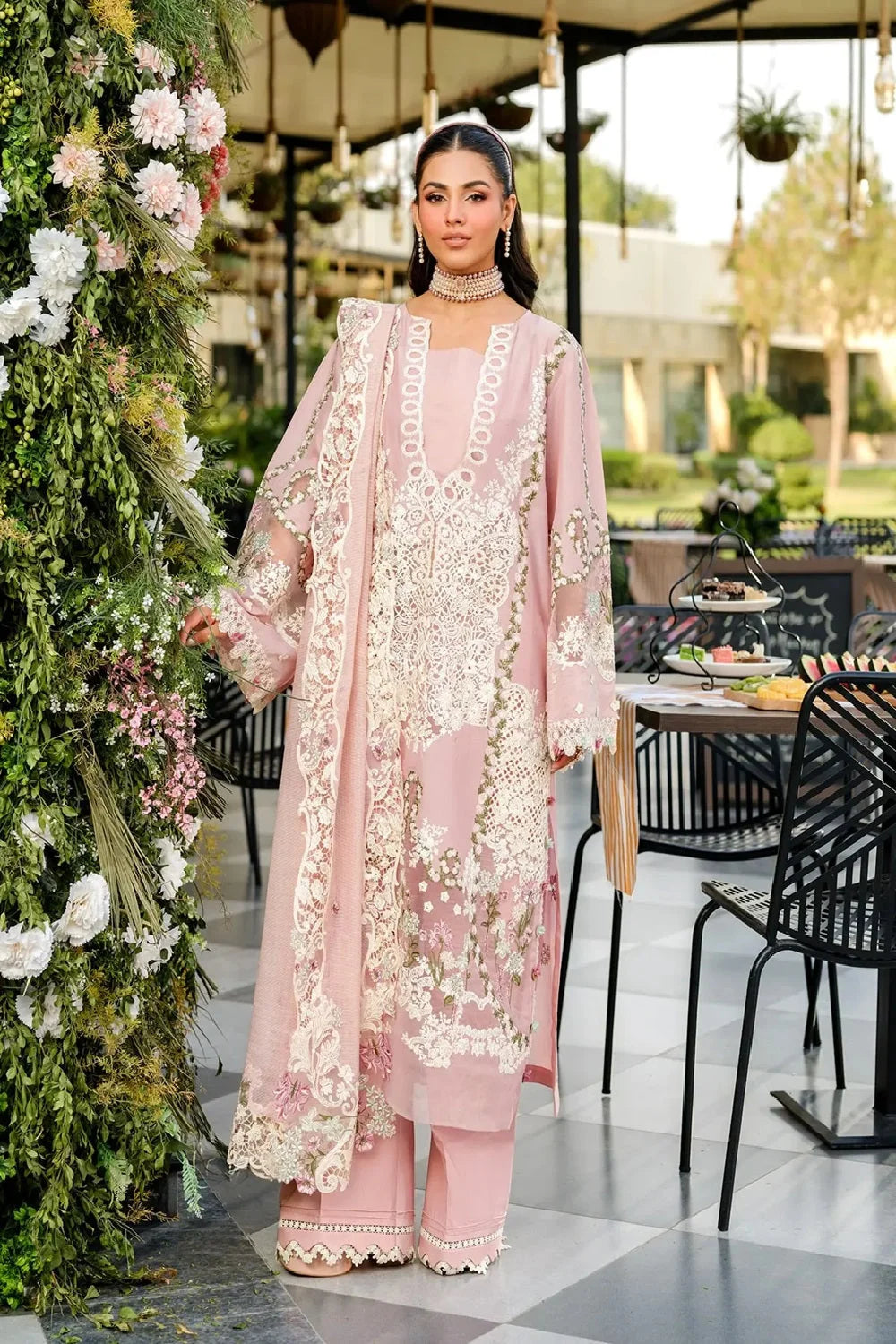 Pastel Pink Heavy Embroidered Luxury Lawn Suit