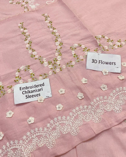 Pastel Pink Heavy Embroidered Luxury Lawn Suit